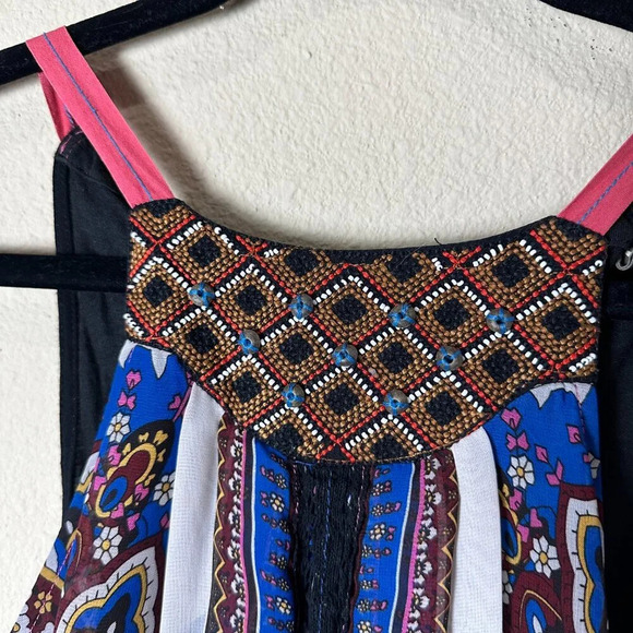 ANTHROPOLOGIE One September brand Scarf Print Halter Top size Medium - Picture 4 of 9